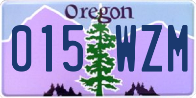 OR license plate 015WZM