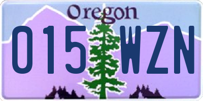 OR license plate 015WZN