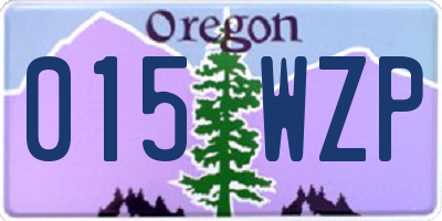 OR license plate 015WZP