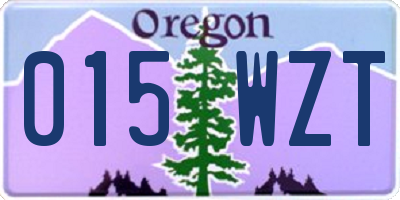 OR license plate 015WZT