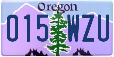 OR license plate 015WZU