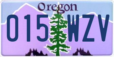 OR license plate 015WZV