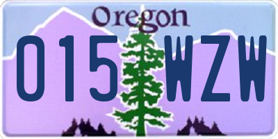 OR license plate 015WZW