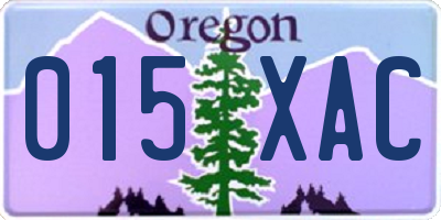 OR license plate 015XAC
