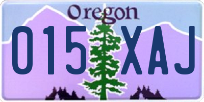 OR license plate 015XAJ