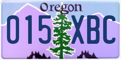OR license plate 015XBC