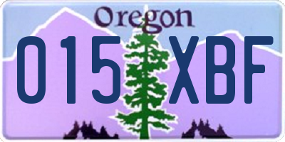OR license plate 015XBF