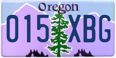 OR license plate 015XBG