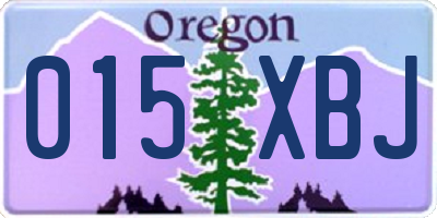 OR license plate 015XBJ