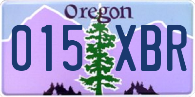 OR license plate 015XBR
