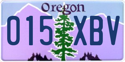 OR license plate 015XBV