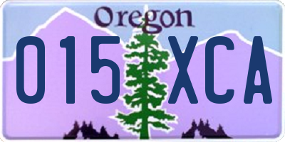 OR license plate 015XCA