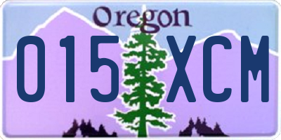 OR license plate 015XCM