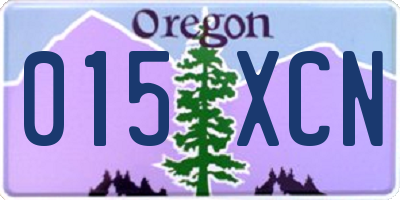 OR license plate 015XCN