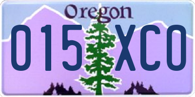 OR license plate 015XCO