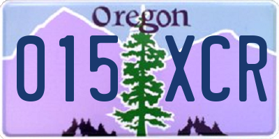 OR license plate 015XCR