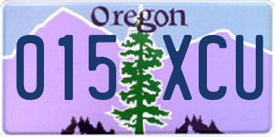 OR license plate 015XCU