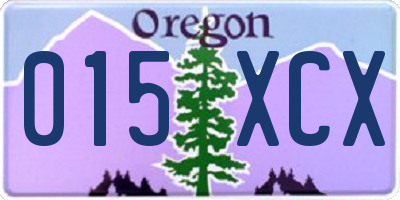 OR license plate 015XCX