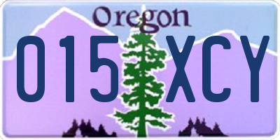 OR license plate 015XCY