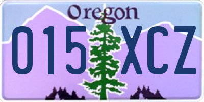 OR license plate 015XCZ