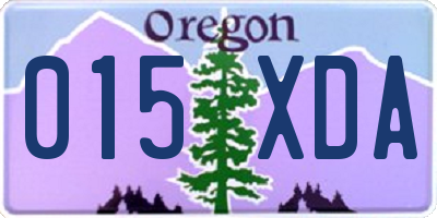 OR license plate 015XDA