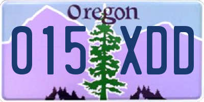 OR license plate 015XDD