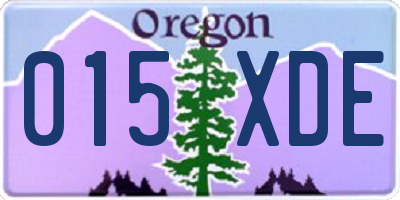 OR license plate 015XDE