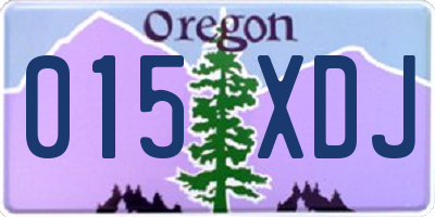 OR license plate 015XDJ