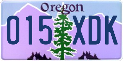 OR license plate 015XDK