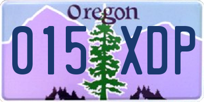 OR license plate 015XDP