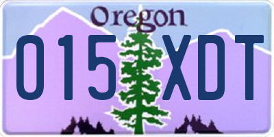 OR license plate 015XDT