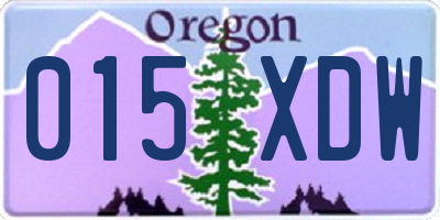 OR license plate 015XDW