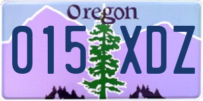 OR license plate 015XDZ