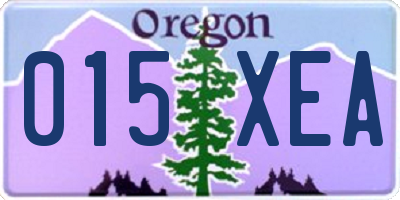 OR license plate 015XEA
