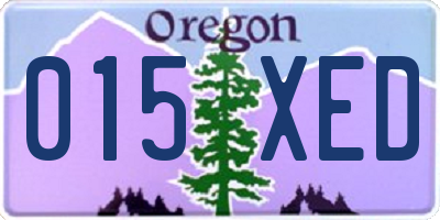 OR license plate 015XED