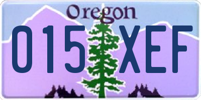 OR license plate 015XEF