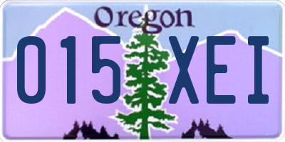 OR license plate 015XEI