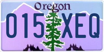 OR license plate 015XEQ