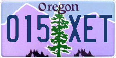 OR license plate 015XET