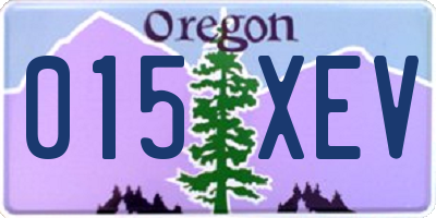 OR license plate 015XEV