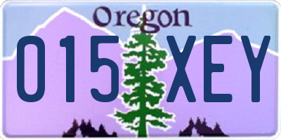 OR license plate 015XEY
