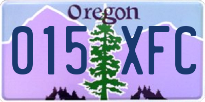 OR license plate 015XFC