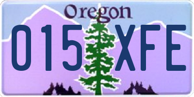 OR license plate 015XFE