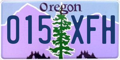 OR license plate 015XFH