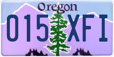 OR license plate 015XFI