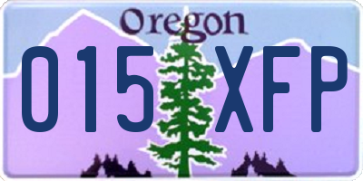 OR license plate 015XFP