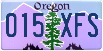 OR license plate 015XFS