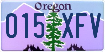 OR license plate 015XFV