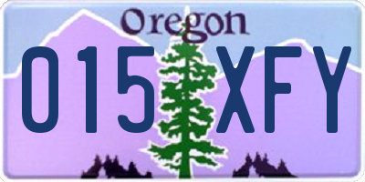 OR license plate 015XFY