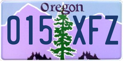 OR license plate 015XFZ